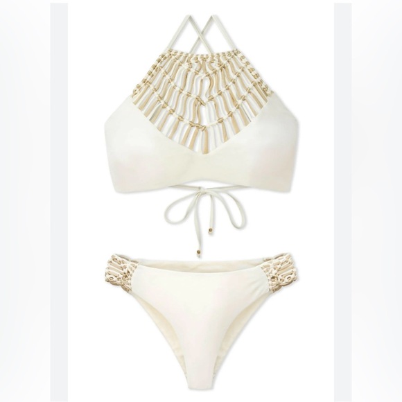 WET Swimwear Riviera Maya lvory Top (S) and Bottoms (M) - Picture 1 of 4